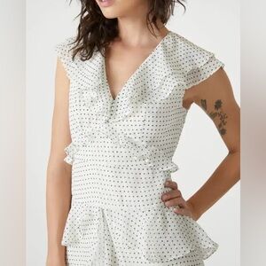 BCBGMAXAZRIA white polka dot dress